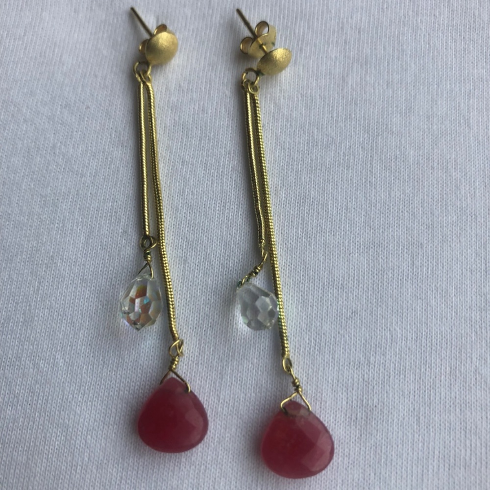 BLUE RUBY/ EARRINGS - Picture 2 of 2